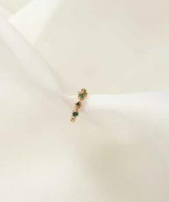 Astrid & Miyu Best Sellers Cosmic Emerald Hoop 6.5mm In Gold