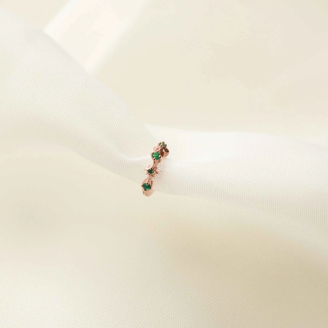 Astrid & Miyu Earrings Cosmic Emerald Hoop 6.5mm In Rose Gold 5 Astrid & Miyu Earrings Cosmic Emerald Hoop 6.5mm In Rose Gold