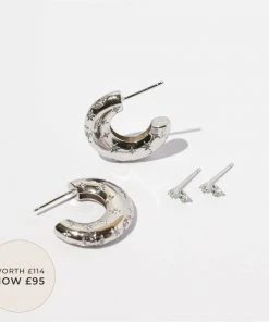 Astrid & Miyu Cosmic Stacking Set In Silver Earrings