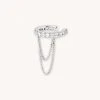 Astrid & Miyu Earrings Crystal Chain Ear Cuff In Silver