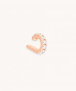 Astrid & Miyu Sale Mini Wishbone Ear Cuff In Rose Gold