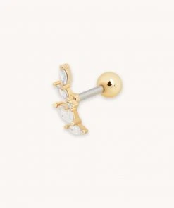 Astridandmiyu Crystal Barbell In Gold Best Sellers