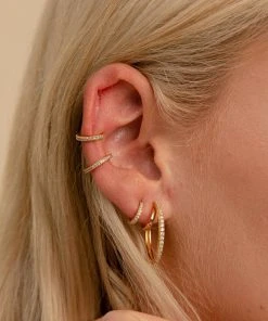 Astrid & Miyu Crystal Ear Cuff In Gold Earrings 14 Astrid & Miyu Crystal Ear Cuff In Gold Earrings