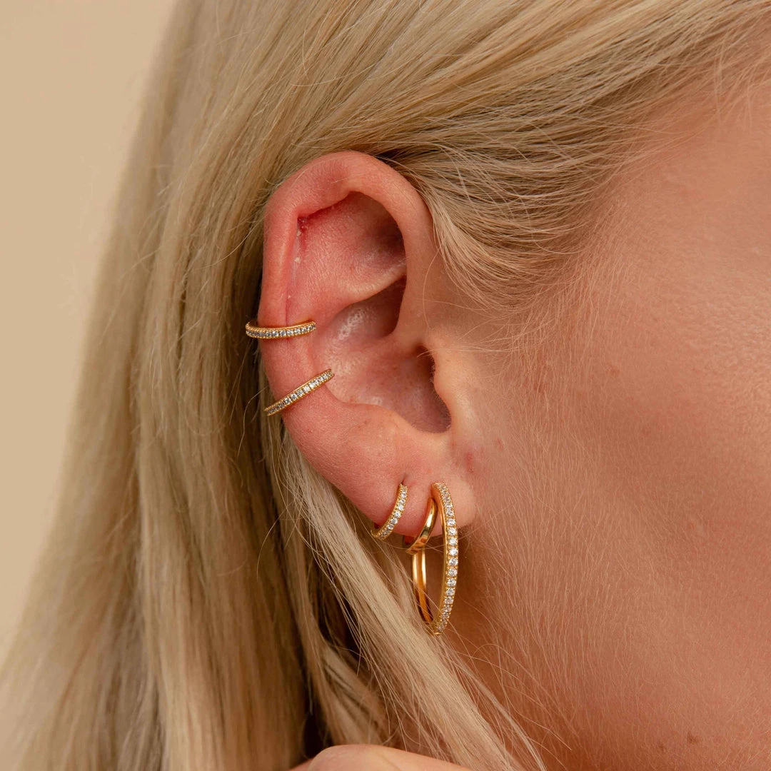 Astrid & Miyu Crystal Ear Cuff In Gold Earrings 8 Astrid & Miyu Crystal Ear Cuff In Gold Earrings