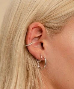 Astrid & Miyu Crystal Ear Cuff In Silver Earrings 12 Astrid & Miyu Crystal Ear Cuff In Silver Earrings