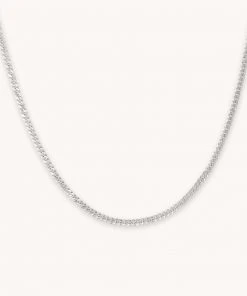 Astrid & Miyu Curb Chain Necklace In Silver
