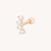 Astridandmiyu Curved Crystal Barbell In Rose Gold