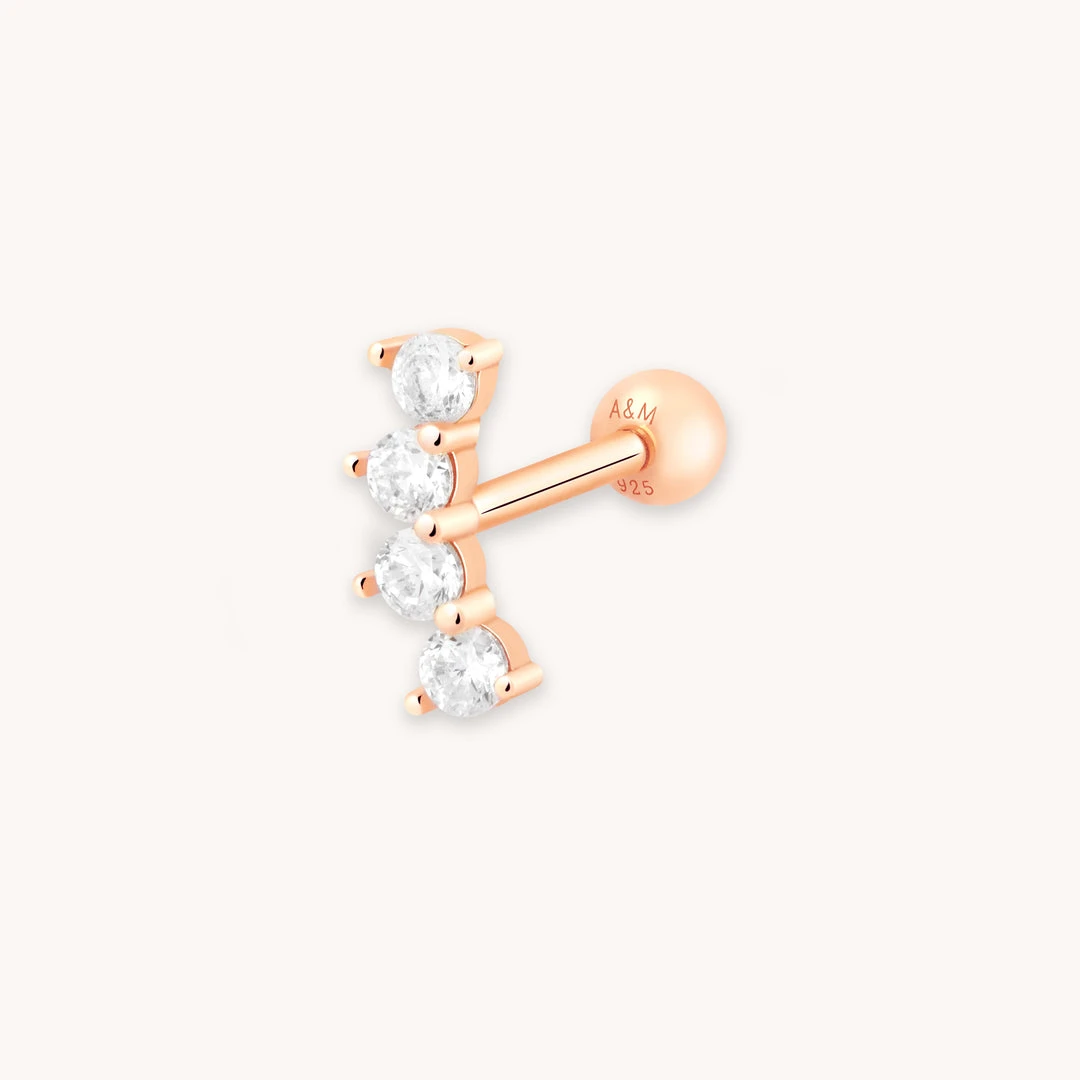 Astridandmiyu Curved Crystal Barbell In Rose Gold 3 Astridandmiyu Curved Crystal Barbell In Rose Gold