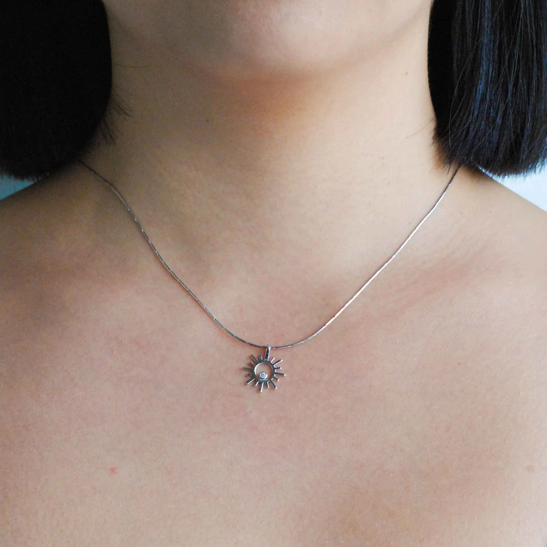 Astridandmiyu Sale Sun Necklace Charm In Silver 4 Astridandmiyu Sale Sun Necklace Charm In Silver