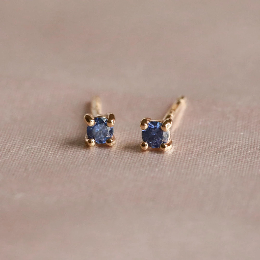 Astrid & Miyu December Birthstone Stud Earrings In Gold With Tanzanite CZ 5 Astrid & Miyu December Birthstone Stud Earrings In Gold With Tanzanite CZ