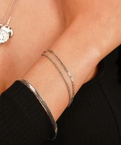 Astrid & Miyu Duo Chain Bracelet In Silver Bracelets