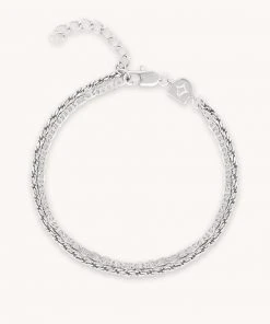 Astrid & Miyu Duo Chain Bracelet In Silver Bracelets
