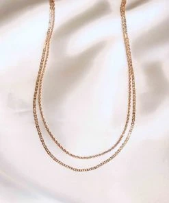 Astrid & Miyu Duo Chain Necklace In Gold