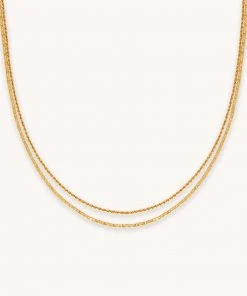 Astrid & Miyu Duo Chain Necklace In Gold