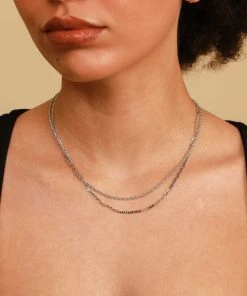 Astrid & Miyu Duo Chain Necklace In Silver Best Sellers