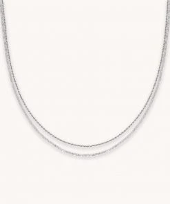 Astrid & Miyu Duo Chain Necklace In Silver Best Sellers