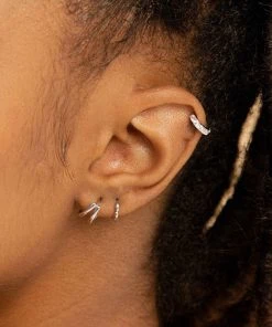 Astrid & Miyu Bubble Hoop 6.5mm In Silver