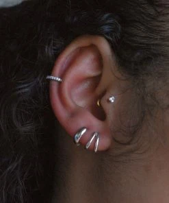 Astrid & Miyu Double Bar Stud Earrings In Silver