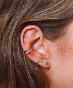 Astrid & Miyu Double Topaz Stud Earrings In Solid White Gold 9 Astrid & Miyu Double Topaz Stud Earrings In Solid White Gold