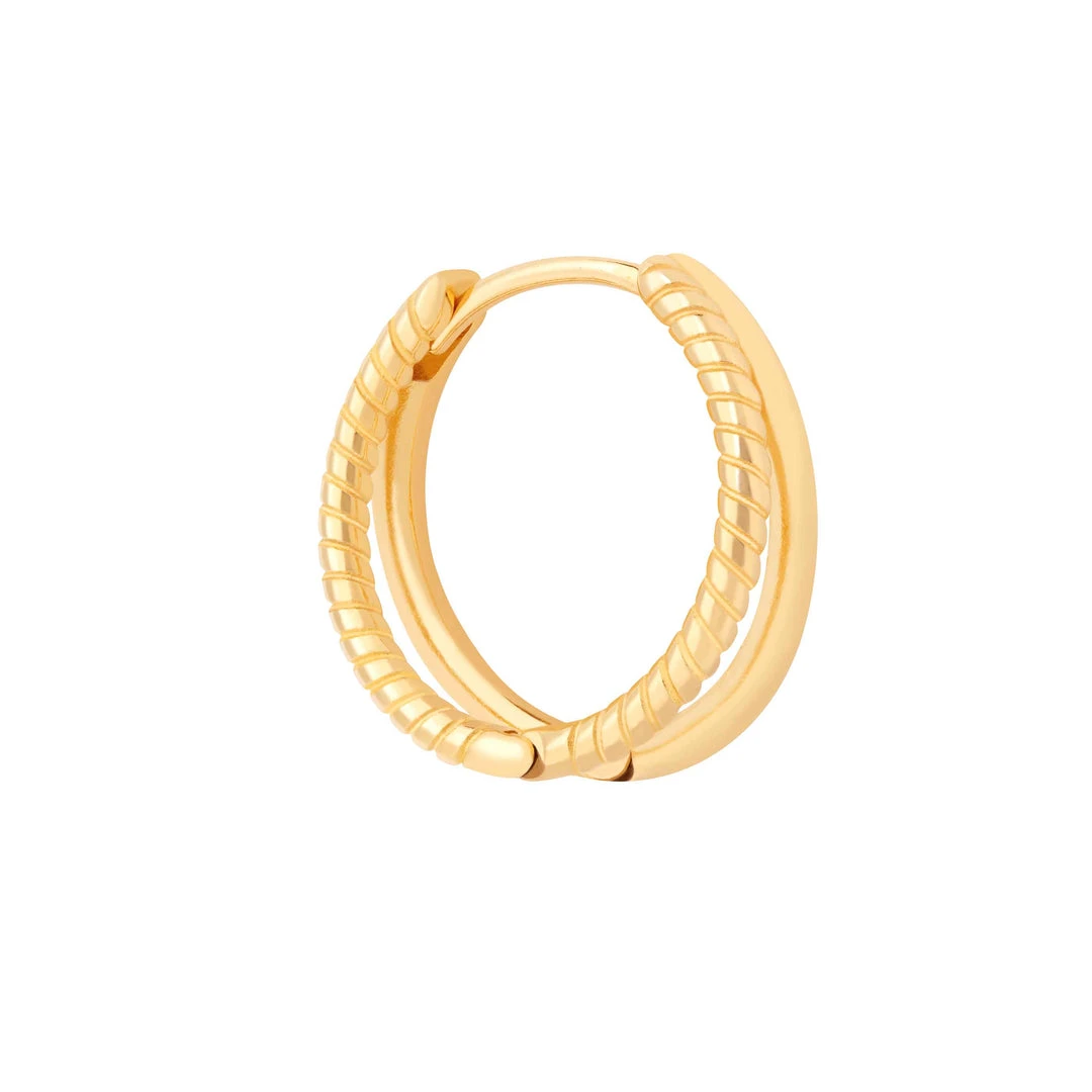 Astrid & Miyu Earrings Illusion Rope Hoop 11.5mm In Gold 3 Astrid & Miyu Earrings Illusion Rope Hoop 11.5mm In Gold