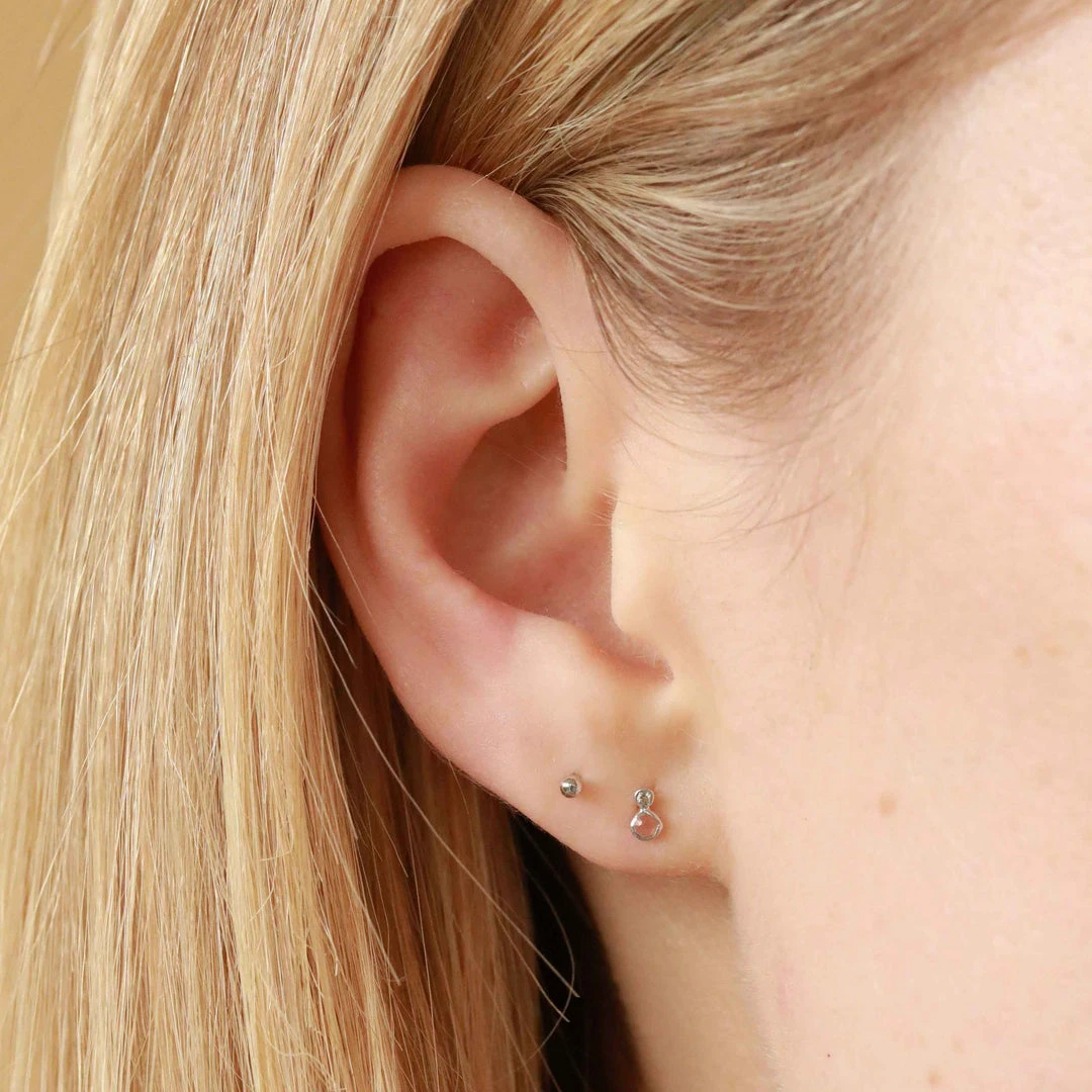 Astrid & Miyu Double Topaz Stud Earrings In Solid White Gold 4 Astrid & Miyu Double Topaz Stud Earrings In Solid White Gold