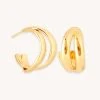 Astrid & Miyu Earrings Molten Duo Large Hoops In Gold