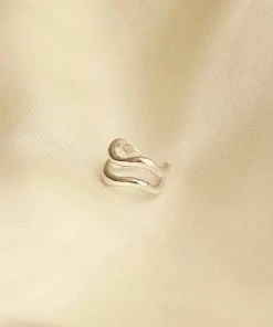 Astrid & Miyu Molten Duo Ear Cuff In Silver Earrings 8 Astrid & Miyu Molten Duo Ear Cuff In Silver Earrings