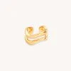 Astrid & Miyu Molten Duo Ear Cuff In Gold