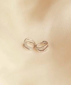 Astrid & Miyu Earrings Duo Aquamarine Huggies In Silver