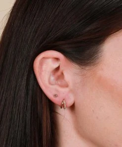 Astrid & Miyu Duo Pink Huggies In Gold