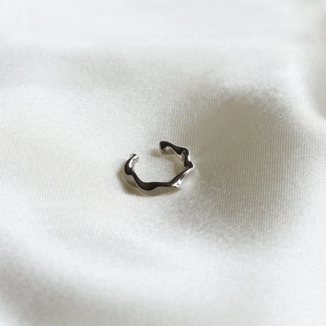 Astrid & Miyu Earrings Elemental Ear Cuff In Silver 5 Astrid & Miyu Earrings Elemental Ear Cuff In Silver