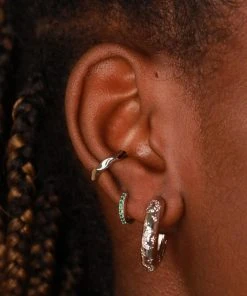 Astrid & Miyu Earrings Elemental Ear Cuff In Silver