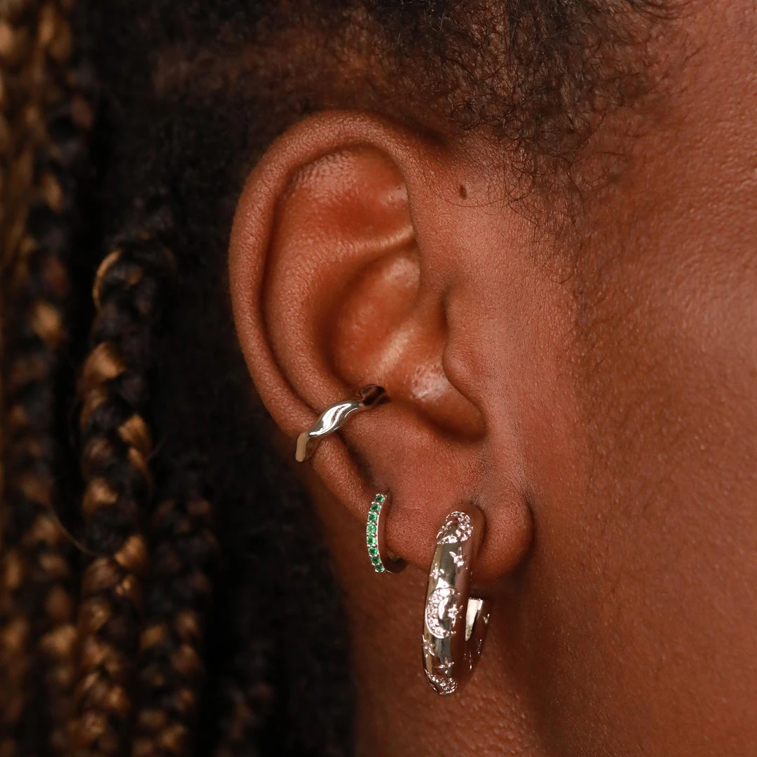 Astrid & Miyu Earrings Elemental Ear Cuff In Silver 4 Astrid & Miyu Earrings Elemental Ear Cuff In Silver