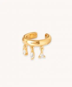 Astrid & Miyu Elysian Crystal Ear Cuff In Gold