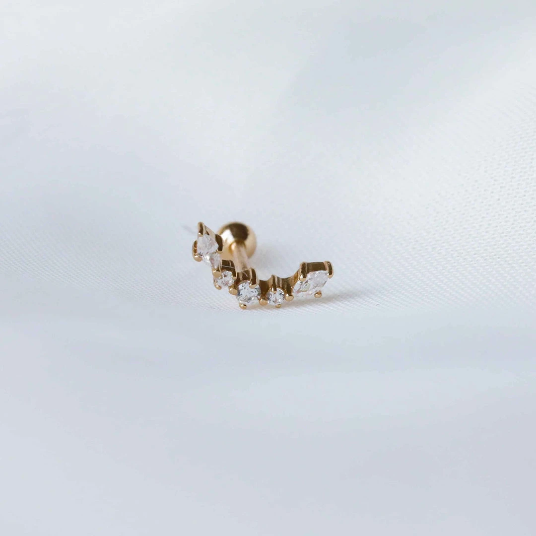 Astrid & Miyu Elysian Curved Barbell In Gold Sale 6 Astrid & Miyu Elysian Curved Barbell In Gold Sale