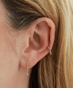 Astrid & Miyu Sale Ethereal Chain Stud Earrings In Rose Gold