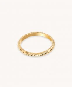Astridandmiyu Etched Band Ring In Gold Sale