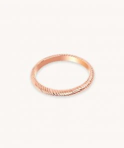 Astridandmiyu Etched Band Ring In Rose Gold