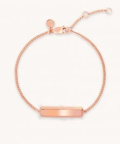 Astridandmiyu Etched ID Bracelet In Rose Gold