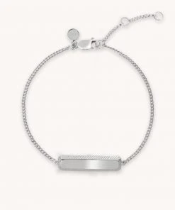Astridandmiyu Etched ID Bracelet In Silver