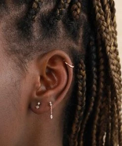 Astrid & Miyu Sale Ethereal Chain Stud Earrings In Rose Gold