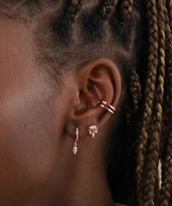 Astrid & Miyu Sale Elysian Stud Earrings In Rose Gold