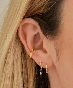Astrid & Miyu Elemental Ear Cuff In Gold