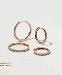 Astrid & Miyu Earrings Everyday Sparkle Stacking Set In Rose Gold