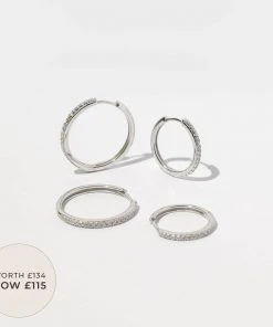 Astrid & Miyu Everyday Sparkle Stacking Set In Silver Earrings