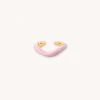 Astrid & Miyu Wave Pink Enamel Ear Cuff In Gold
