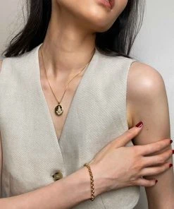 Astridandmiyu Solstice Locket Pendant Necklace In Gold