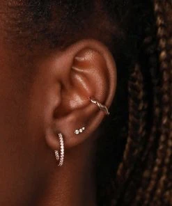 Astrid & Miyu Glimmer Crystal Barbell In Rose Gold