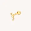 Astrid & Miyu Glimmer Crystal Barbell In Gold 2 Astrid & Miyu Glimmer Crystal Barbell In Gold