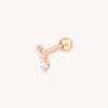 Astrid & Miyu Glimmer Crystal Barbell In Rose Gold 2 Astrid & Miyu Glimmer Crystal Barbell In Rose Gold